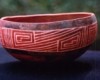 Native American Prehistoric Item - Four Mile Polychrome Bowl Pottery. Black with a Turquoise Tint an