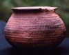 Native American Prehistoric Item - Sinauga Constricted Neck Jar Pottery. Grayware with Simulated Bas